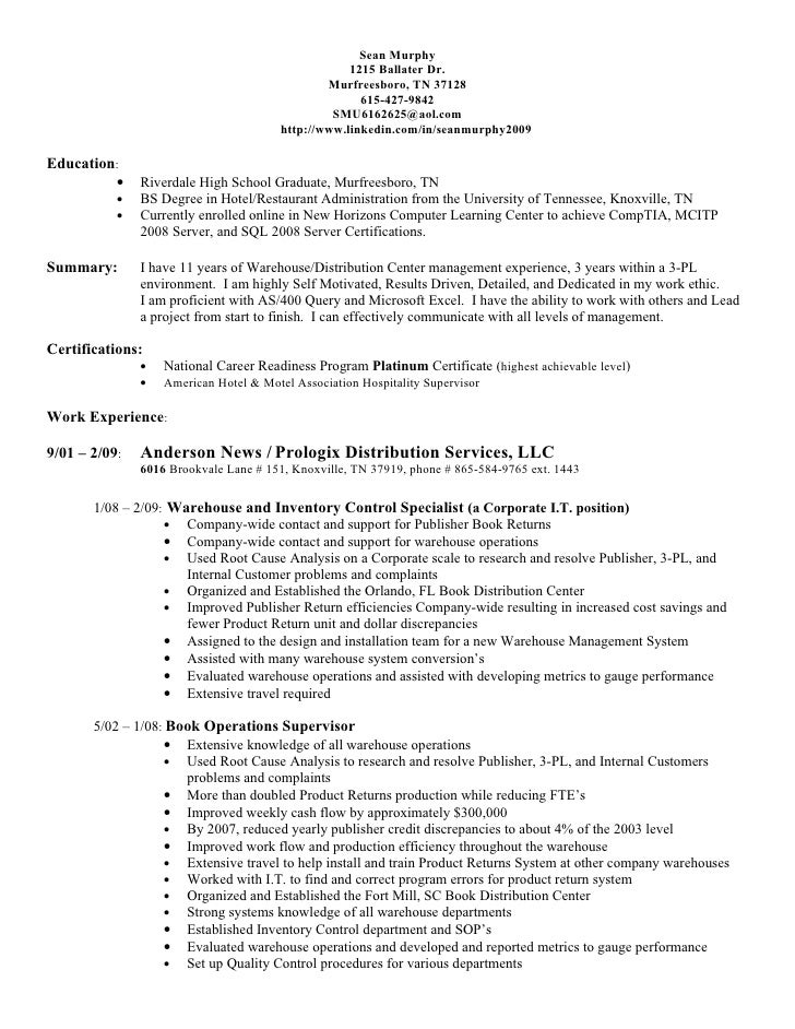 parts manager resumes