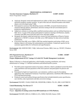 Resume - sql server developer | DOCX | Computer Software and ...