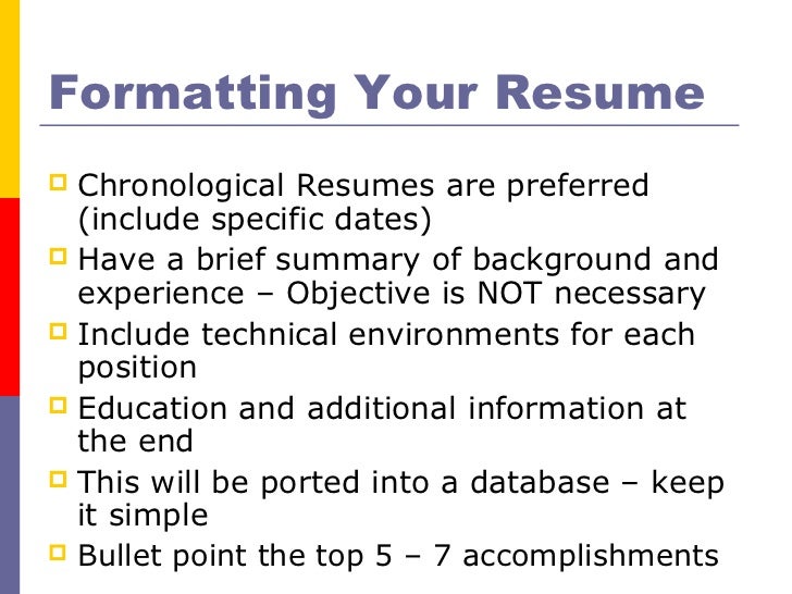 resume brief summary