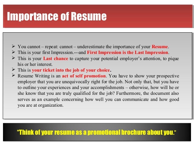 importance of a resumes