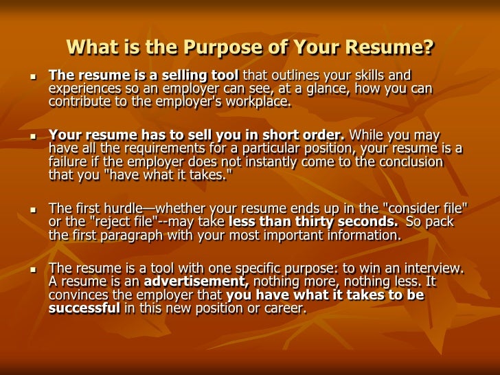 resumes that sell you