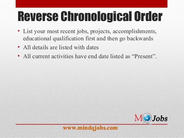 reverse chronology