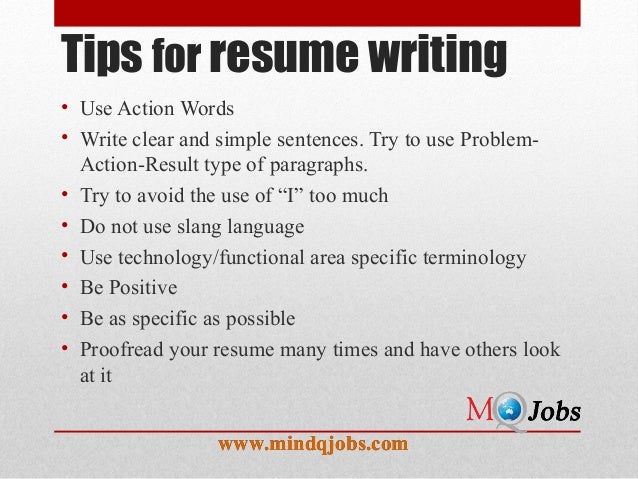 mindqjobs com resume structure and covering letter