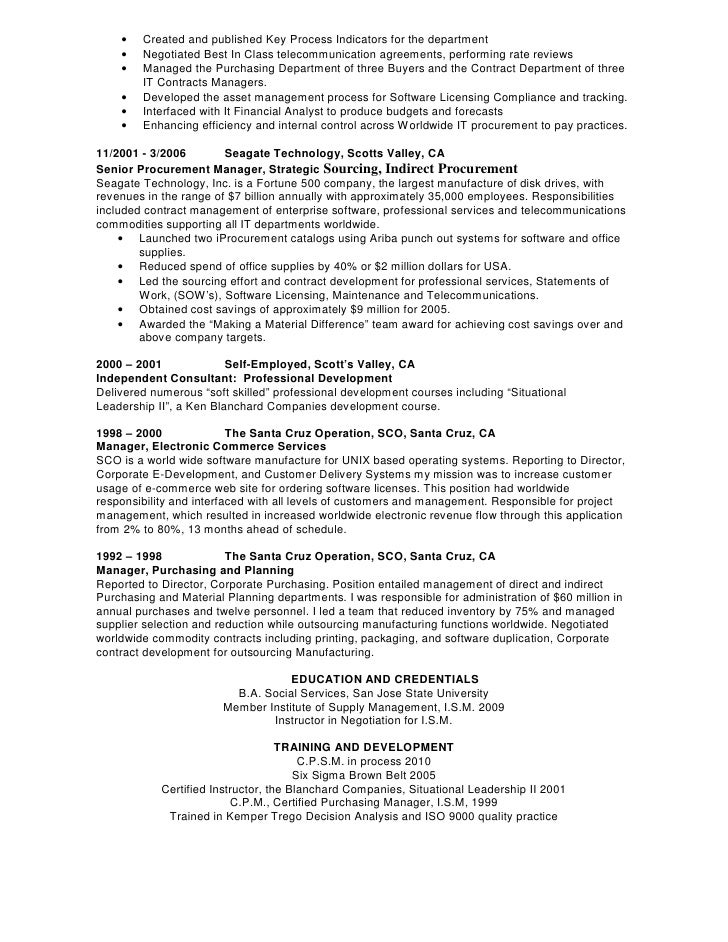 Ariba buyer resume