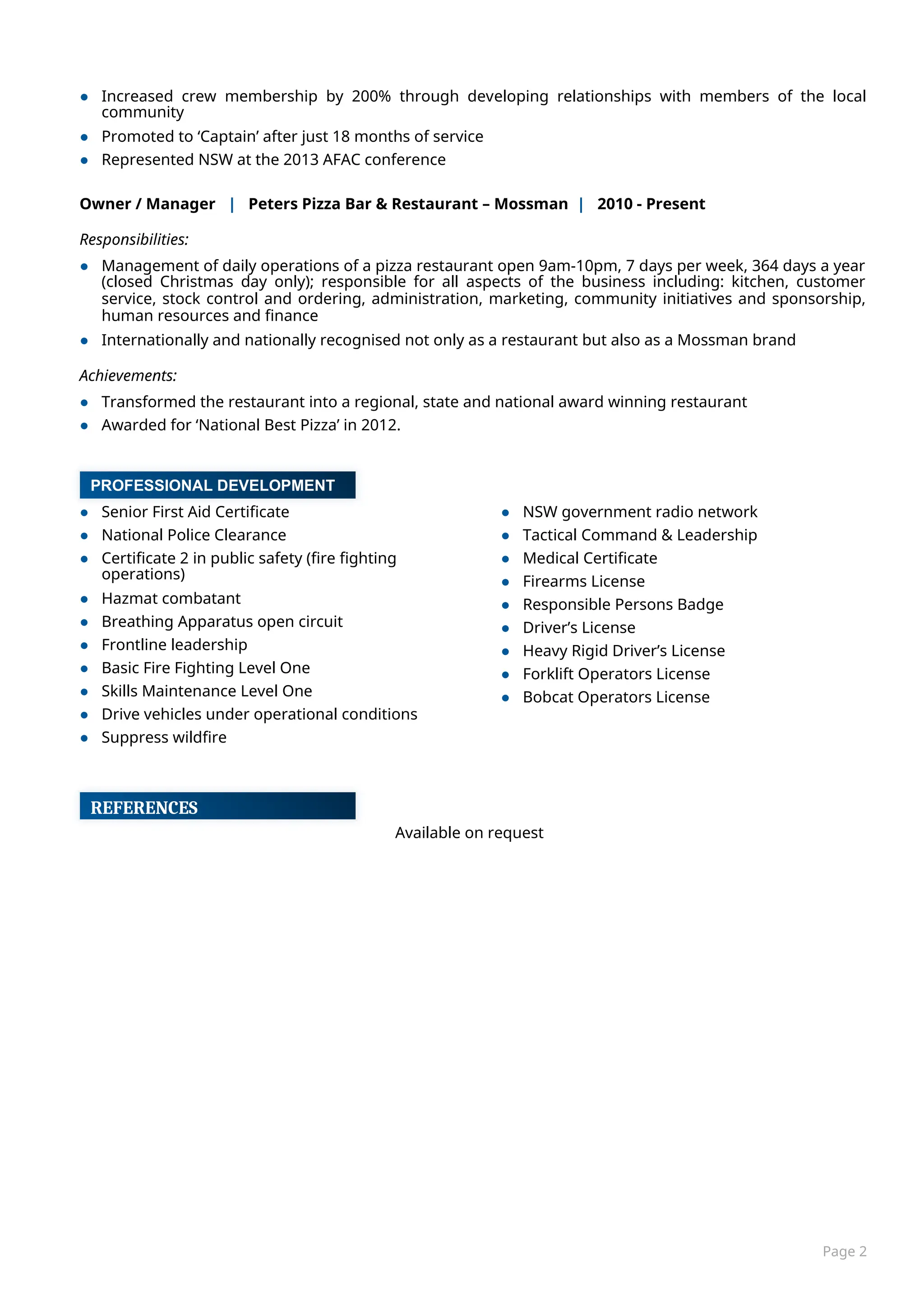 Updated FF Resume template in Australia 2024 PDF
