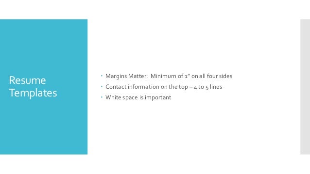 Do margins on a resume matter