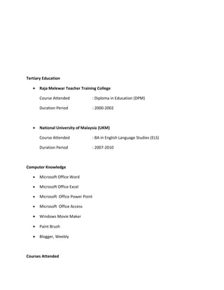 Resume thana