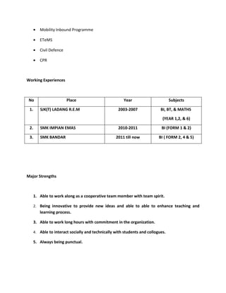 Resume thana