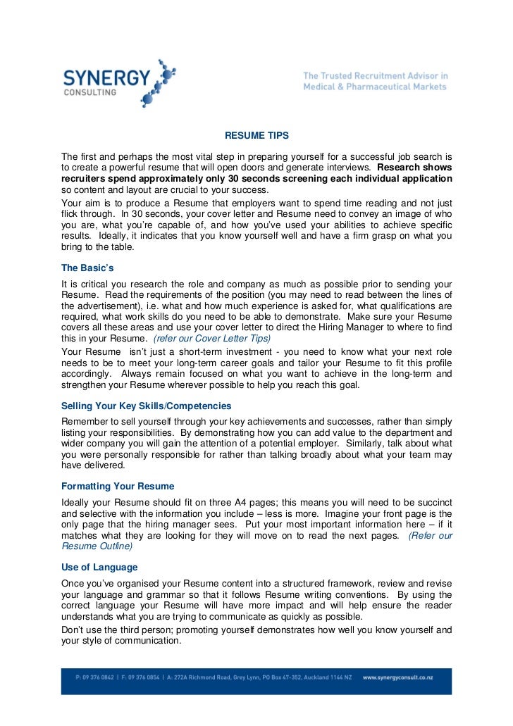 resume tips preparing a resume and cover letters