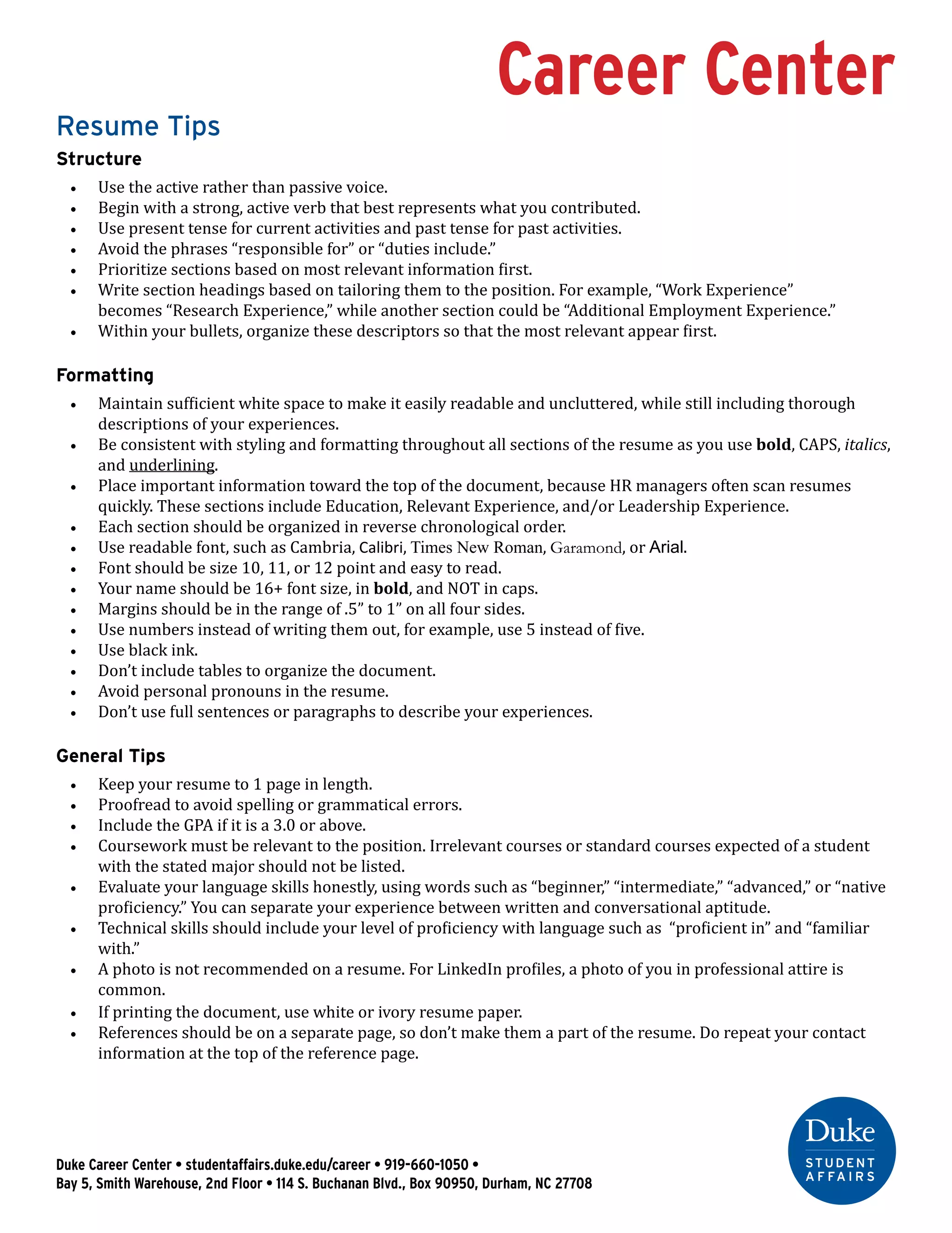 Resume Tips and Improving Verbs - Resume Tips And Improving Verbs 1 2048