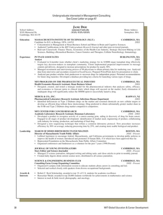 Mit Cv Guide Resume tips and samples | PDF