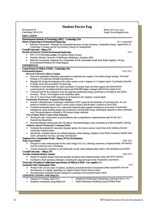 Mit Cv Guide Resume tips and samples | PDF
