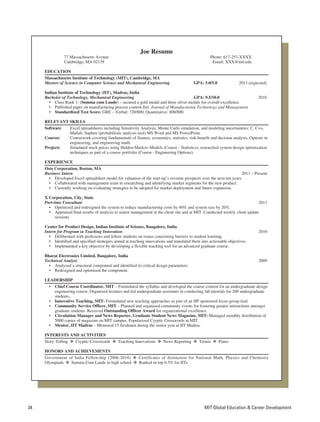 Mit Cv Guide Resume tips and samples | PDF