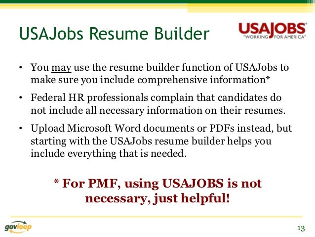 Usajobs it resume