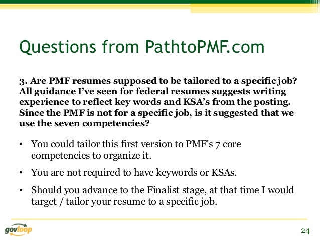 resume tips for prospective presidential management fellows pmfs