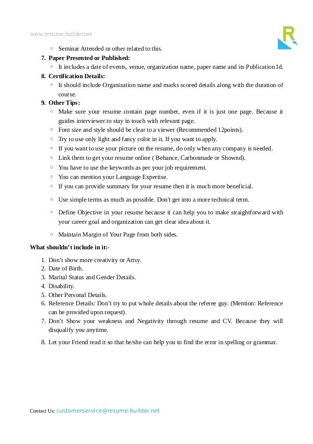 top resume tips