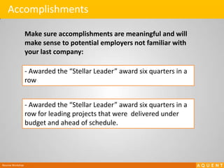 Pitched projects to mobile advertising clients including Nike, Sony, Nissan, and NBC.Achievements:I was one of the first employees to be hired in a key role building a sustainable brand. Acme Mobile Media has since grown to three offices with 65 people and has launched services in India, Singapore, Malaysia and Thailand. Resume Workshop
