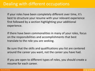 AccomplishmentsMake sure accomplishments are meaningful and will make sense to potential employers not familiar with your last company:- Awarded the “Stellar Leader” award six quarters in a row- Awarded the “Stellar Leader” award six quarters in a row for leading projects that were  delivered under budget and ahead of schedule.Resume Workshop