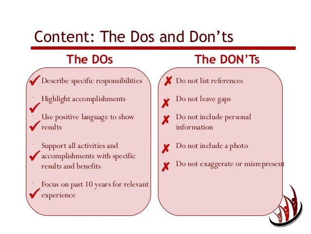 resume dos and don ts