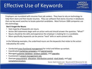 Resume Workshop Mtsu Career Countdown
