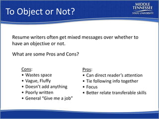 Resume Workshop Mtsu Career Countdown