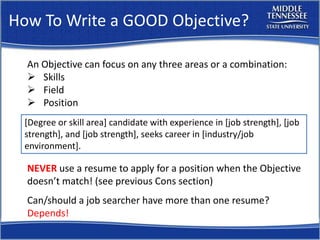 Resume Workshop Mtsu Career Countdown