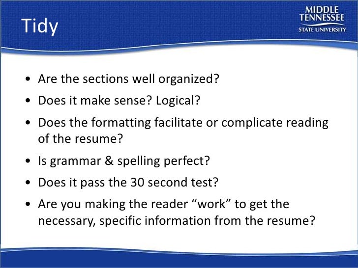 resume 30 second test resume workshop mtsu career countdown how to