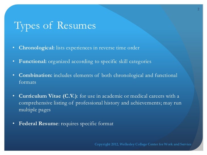 2 types of resumes