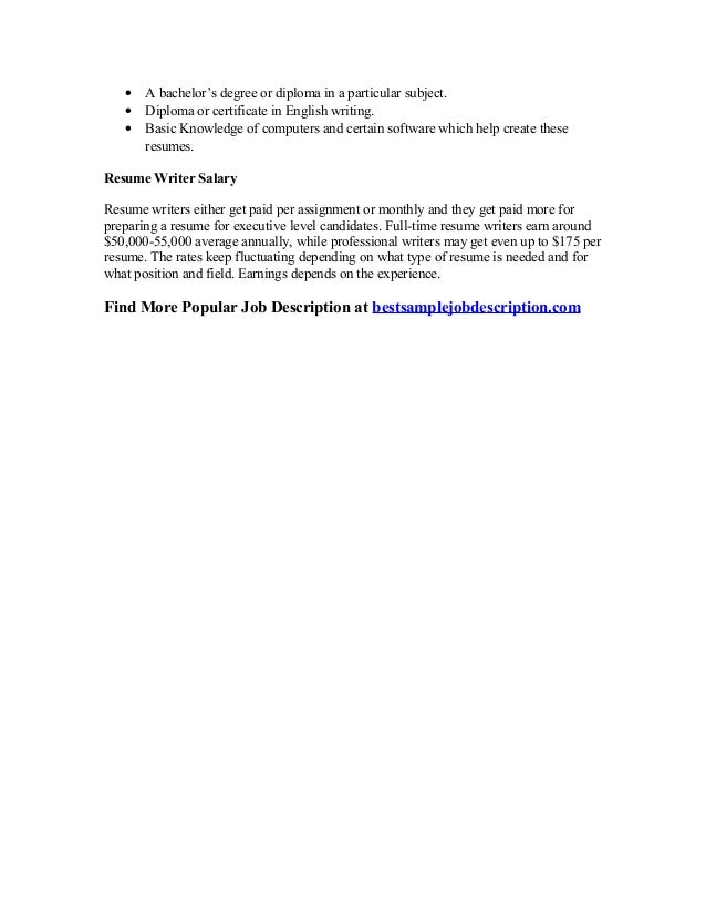 resume writer job description resume for writing job