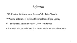 Resume Writing Notes Resume Writing.pptx