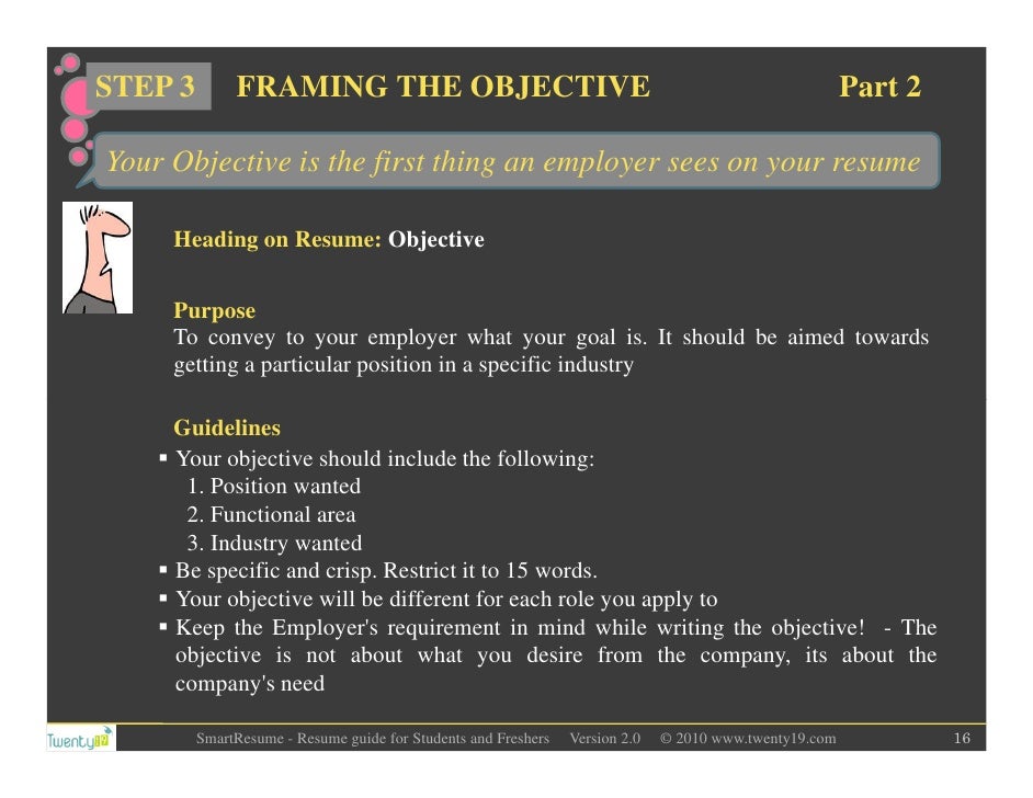 resume writing for students and freshers should objective be included in resume