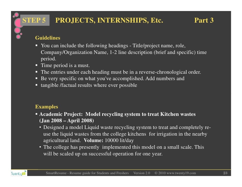 resume write up