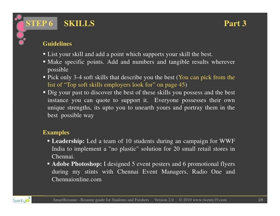 resume writing for students and freshers