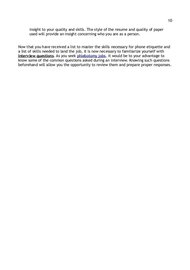 phlebotomy interview questions