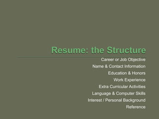 Resume Writing Presentation | PPTX