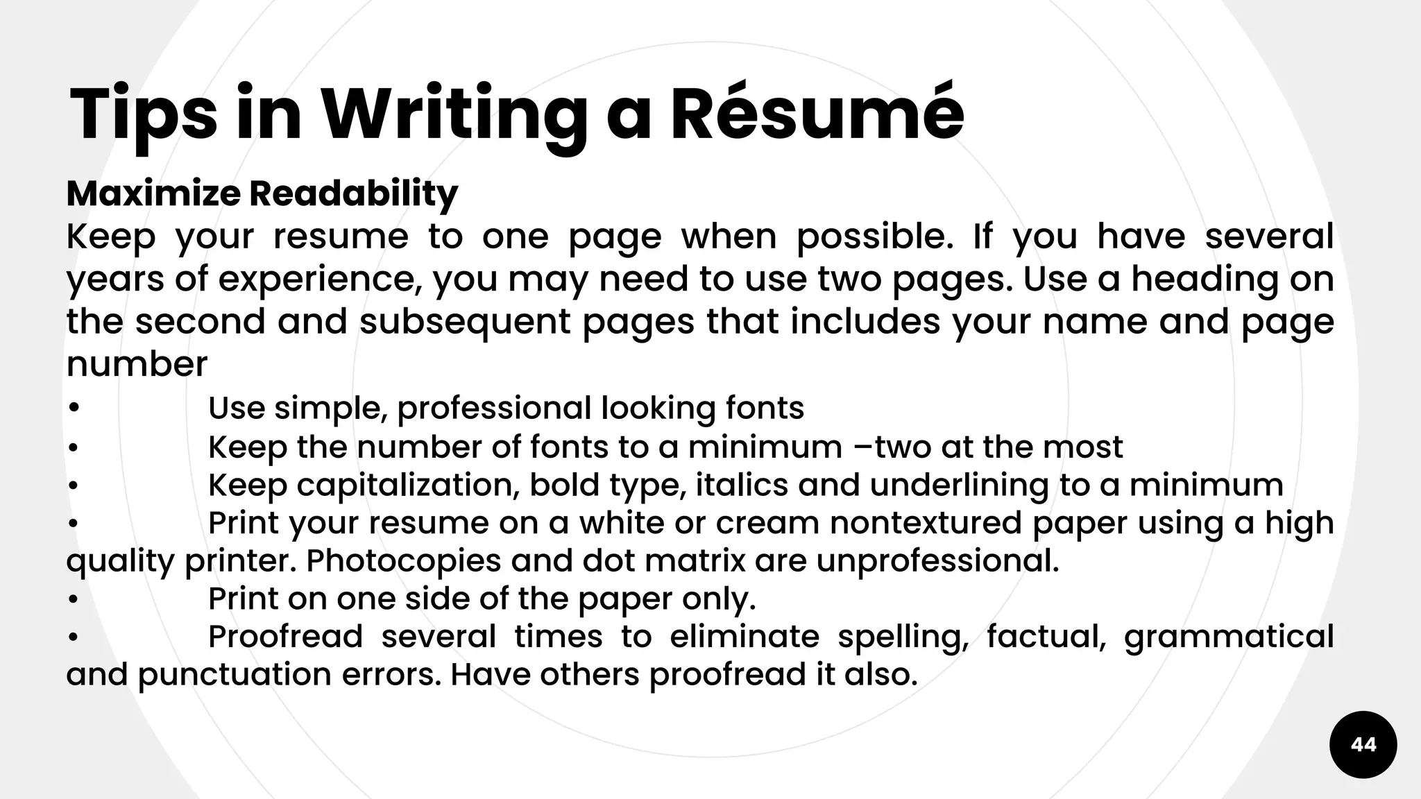 Resume Writing 101 | PPTX