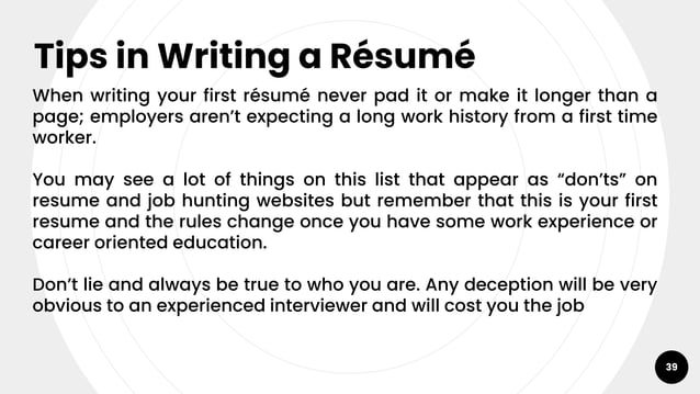 Resume Writing 101 | PPTX | Resume Writing and Advice | Job Search