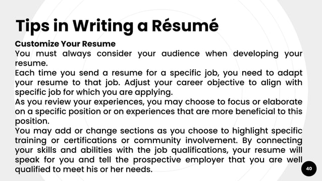 Resume Writing 101 | PPTX | Resume Writing and Advice | Job Search