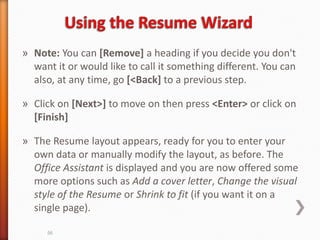 Resume Writing Notes Resume writing and interviewing skills | PDF