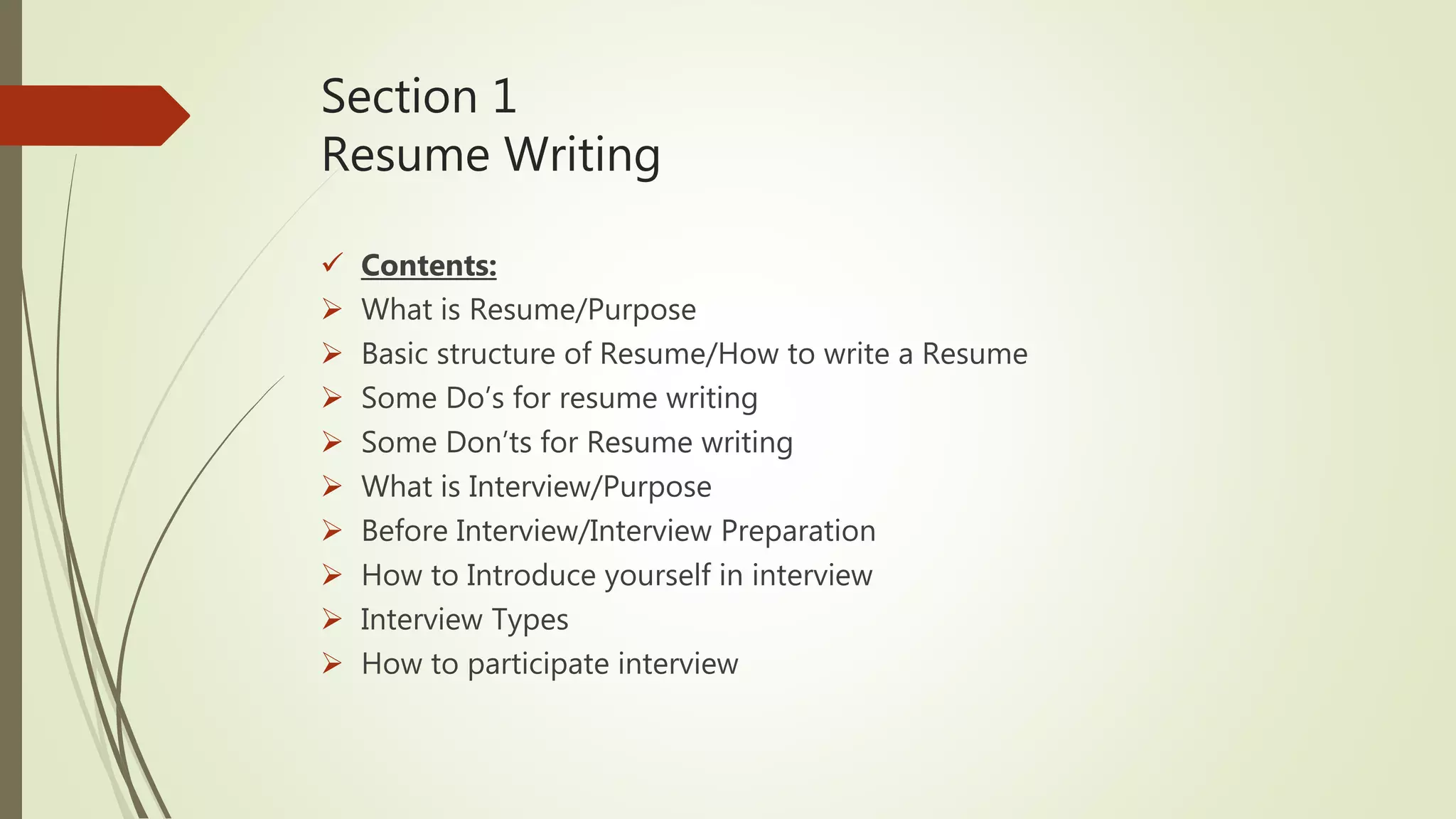 Resume writing and interview techniques (1)