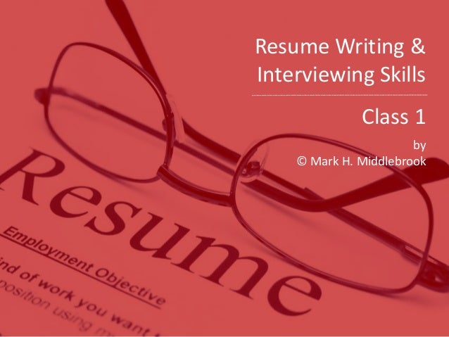 resume writing class