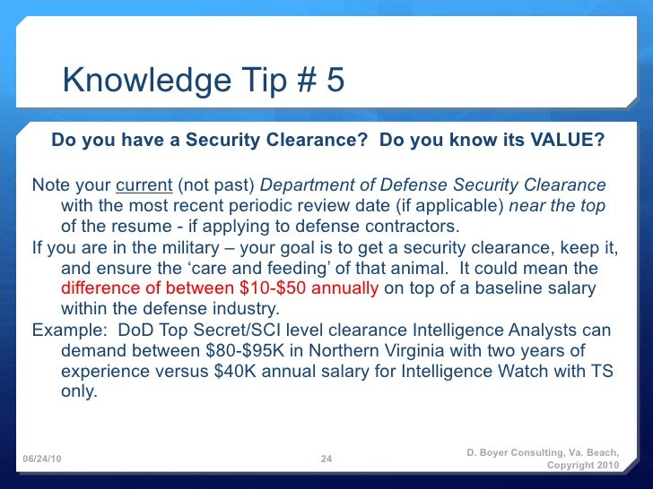 security clearance resumes