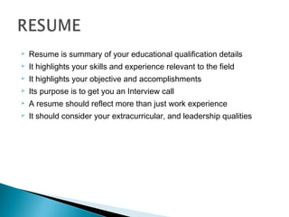 Elements of an Effective Resume - ppt download