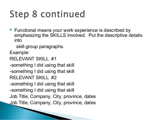 describe your work experience
