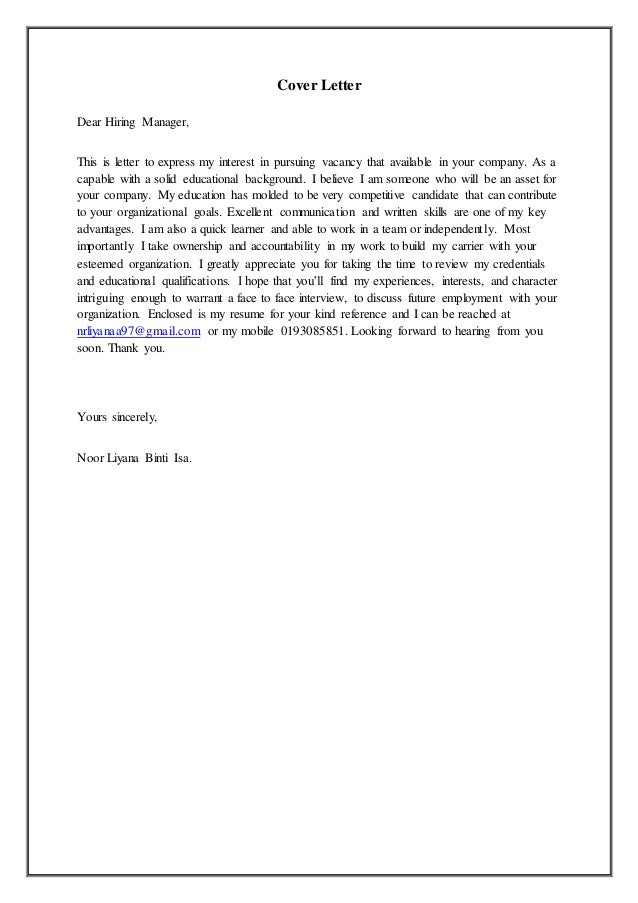 resume yana cover letter dear hiring manager