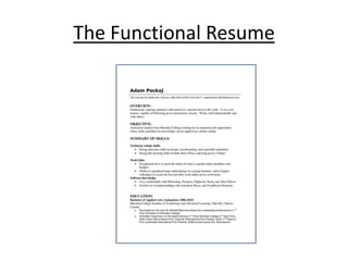 The Functional Resume
 