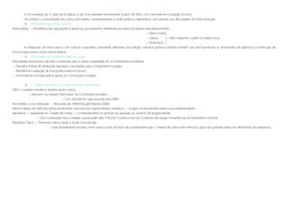 A consolidação do 1º pilar da UE passou a ser uma realidade incontestável a partir de 2002, com a entrada em circulação do euro.
No entanto, a consolidação dos outros dois pilares, correspondentes à união política e diplomática, tem passado por dificuldades de difícil resolução.
 Dificuldades de carácter político
Nível político  Resistência das populações à perda da sua soberania, sobretudo por parte dos países mais desenvolvidos
 Reino Unido
 Suécia Não chegaram a aderir à moeda única
 Dinamarca
A integração de novos povos com culturas e passados claramente diferentes da tradição cultural e política ocidental também não tem favorecido os sentimentos de abertura à constituição de
uma Europa unida e muito menos federal.
 Dificuldades de carácter económico-social
Dificuldades económicas não têm contribuído para a sólida implantação de um sentimento europeísta
 Elevados índices de abstenção registados nas eleições para o Parlamento Europeu
 Resistência à adopção de uma política externa comum
 Controvérsia suscitada pelo projecto de Constituição Europeia
 O Tratado de Lisboa e a confirmação das dificuldades
2007 »» Estados-membros reúnem-se em Lisboa
 Aprovam um tratado reformador da Constituição europeia
 Com entrada em vigor prevista para 2009
No entanto, a sua ratificação »» Recusada por referendo pela Irlanda (2008)
Mesmo depois de ratificado pelos parlamentos nacionais dos outros estados-membros »» Surgem muitas dúvidas sobre a sua implementação
Alemanha  Legalidade do Tratado de Lisboa »» Contestada entre os sectores da oposição ao Governo de Angela Merkel
 Esta contestação leva o tratado à apreciação pelo Tribunal Constitucional sob o pretexto de roubar competências ao Parlamento nacional
República Checa  Demoram vários meses a tomar uma decisão
 Este arrastamento resultou, entre outras coisas, do facto de considerarem que o Tratado de Lisboa vem reforçar o peso dos grandes países em detrimento dos pequenos
 
