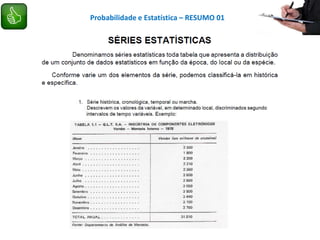 Probabilidade e Estatística – RESUMO 01
 