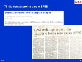 ABR Duas conferências marcaram o mês, com 2 palestras TGT Pedro Bicudo falou sobre multisourcing e gestão de contratos Waldir Arevolo deu uma perspectiva ampla para o mercado de software Mas o “furo de reportagem” do mês foi a análise da aquisição ORACLE-SUN 