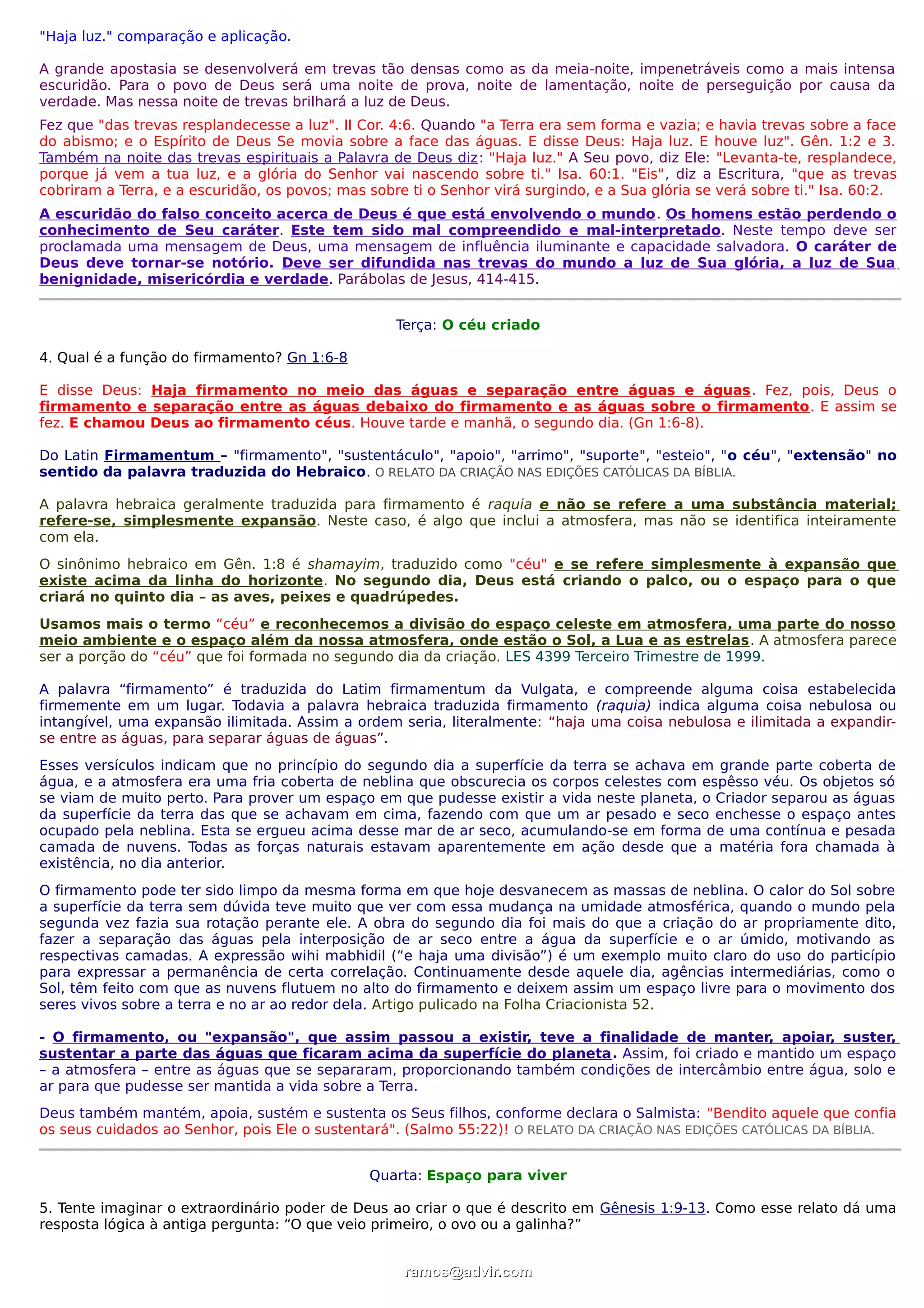 A formação do mundo_Resumo_Liç_212013_Esc_Sab. | PDF